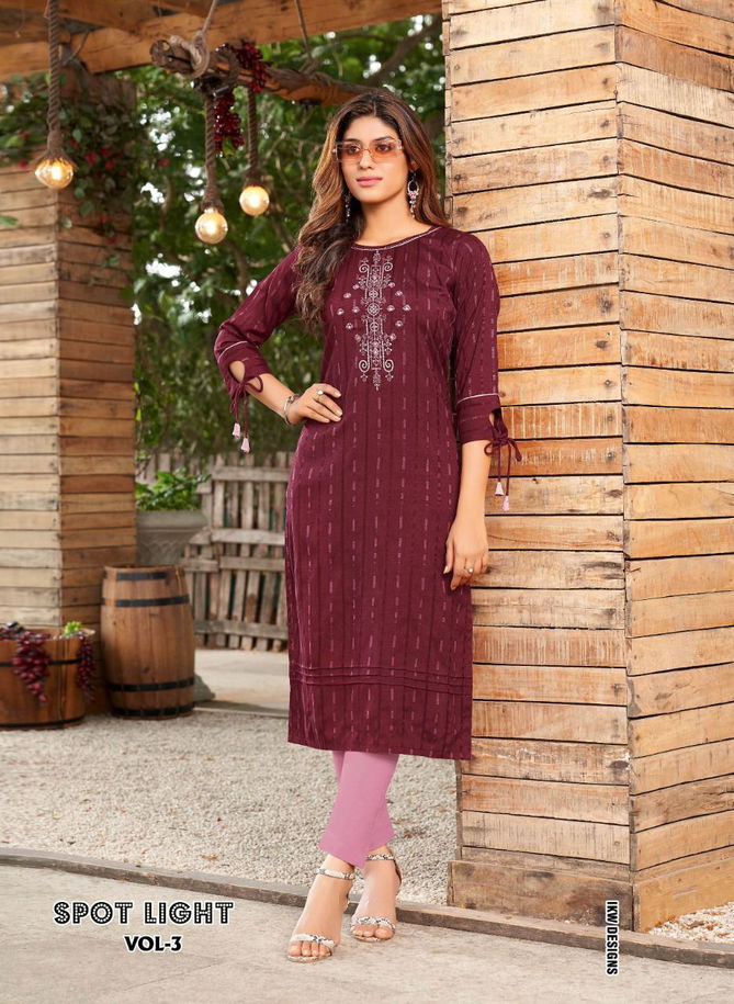 Spotlight 3 New Latest Designer Traditional Wear Rayon Kurtis Collection